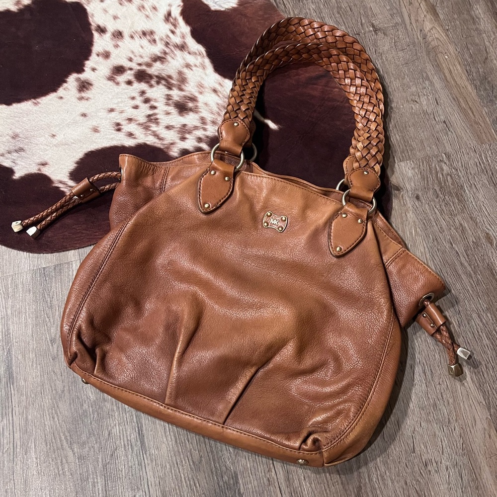 Vintage Michael Kors Brown Leather Braided Purse